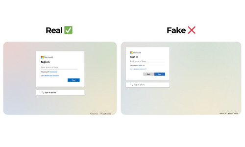 Real vs Fake Login Portal