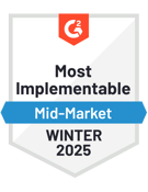 G2 Leader Fall 2023 Most Implementable Mid-Market