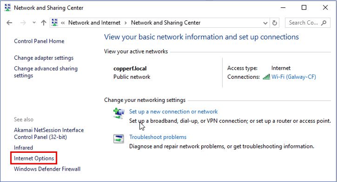 Network and Sharing Center