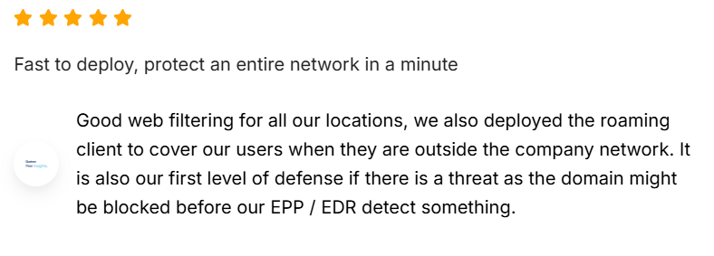 DNSFilter - Customer Review - 5 Stars