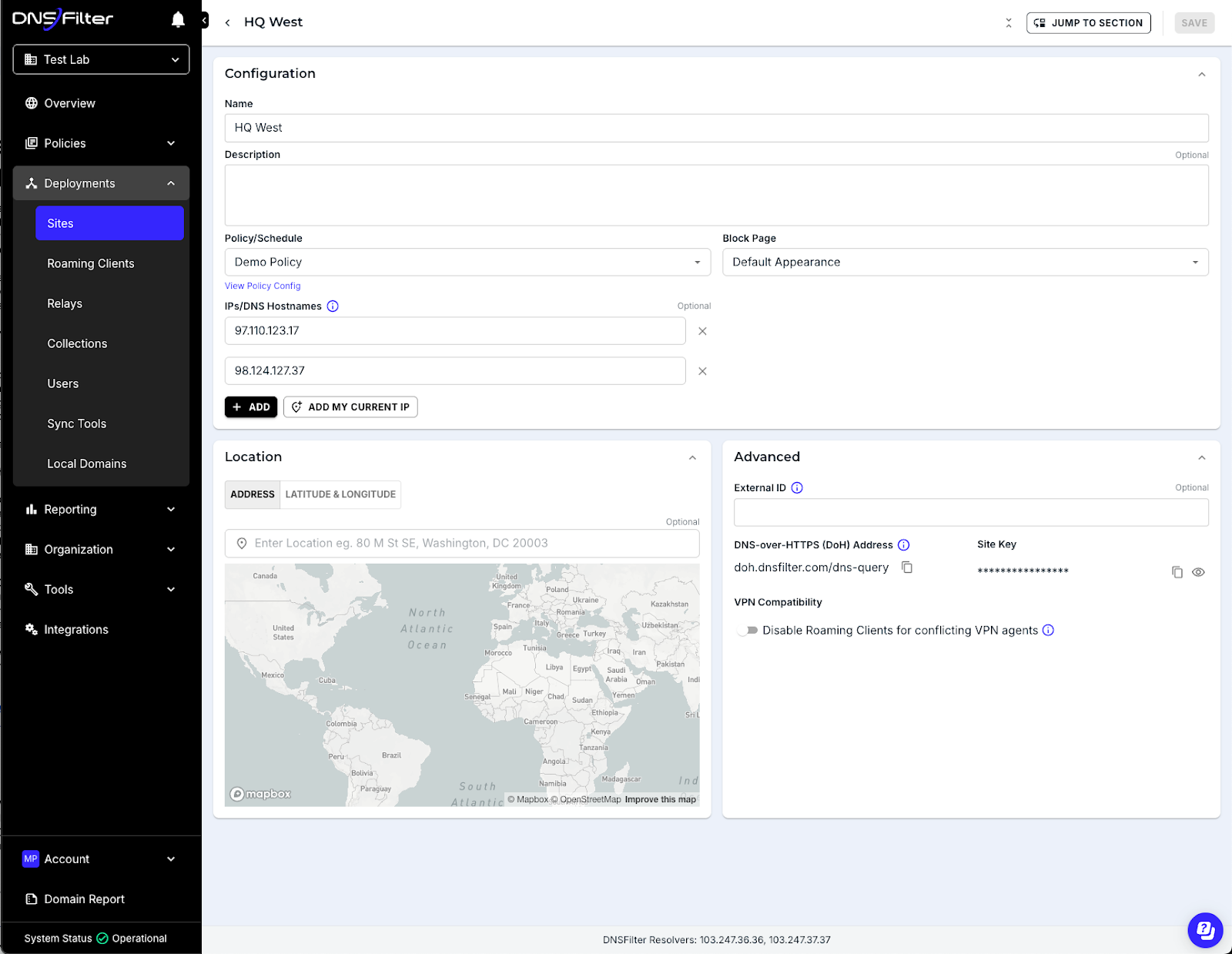 DNSFilter Configuration