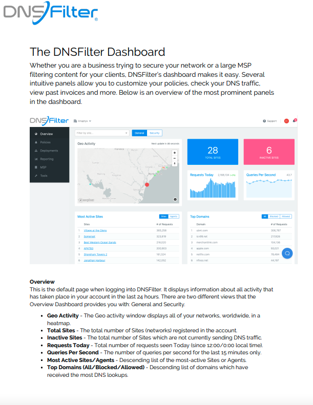 DNSFilter Dashboard User Guide