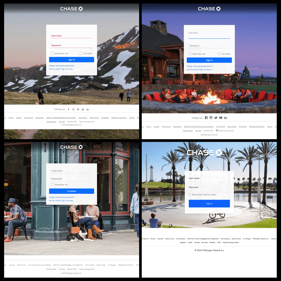 fake chase login pages