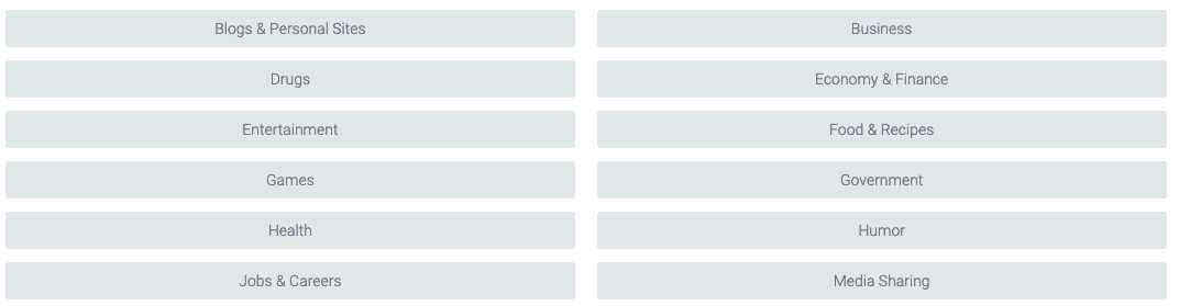 dnsfilter website categories